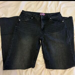 Edikted Black Flare Wide Leg Jeans Low Rise